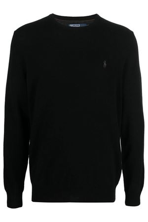 Maglione in lana nera RALPH LAUREN | 710876714003BLACK